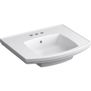 Pedestal Bathroom Sink Basin with 4-in Centerset Faucet Holes