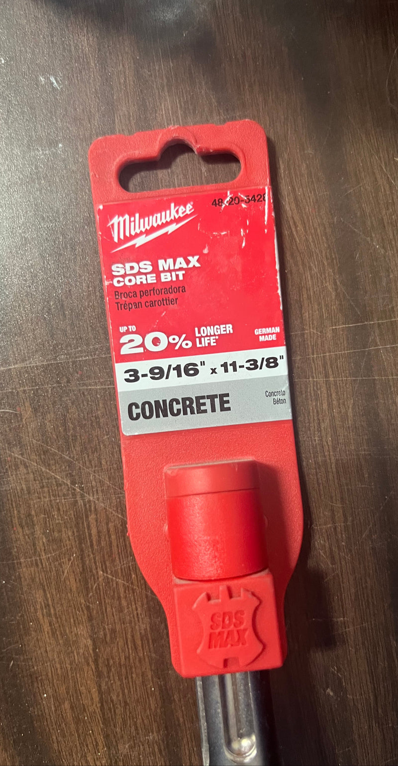 Milwaukee SDS Max Core Bit (3-9/16" x 11-3/8")