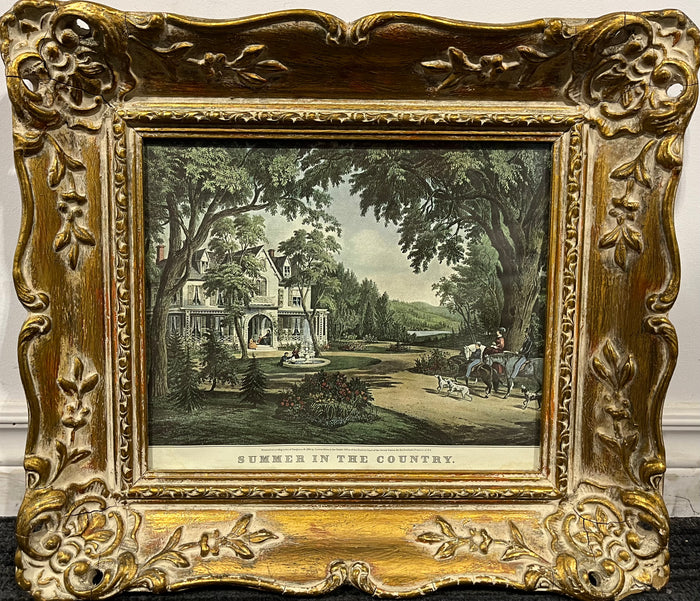 Summer In The Country Artwork with Carved Frame