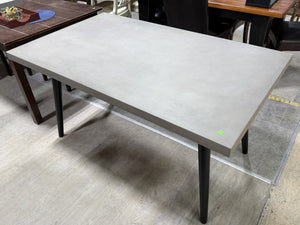 Rectangular Dining Table with Concrete-Style Top