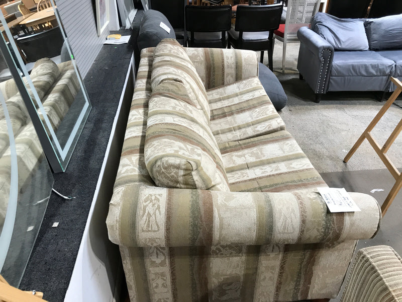 Green and beige love seat sofa bed