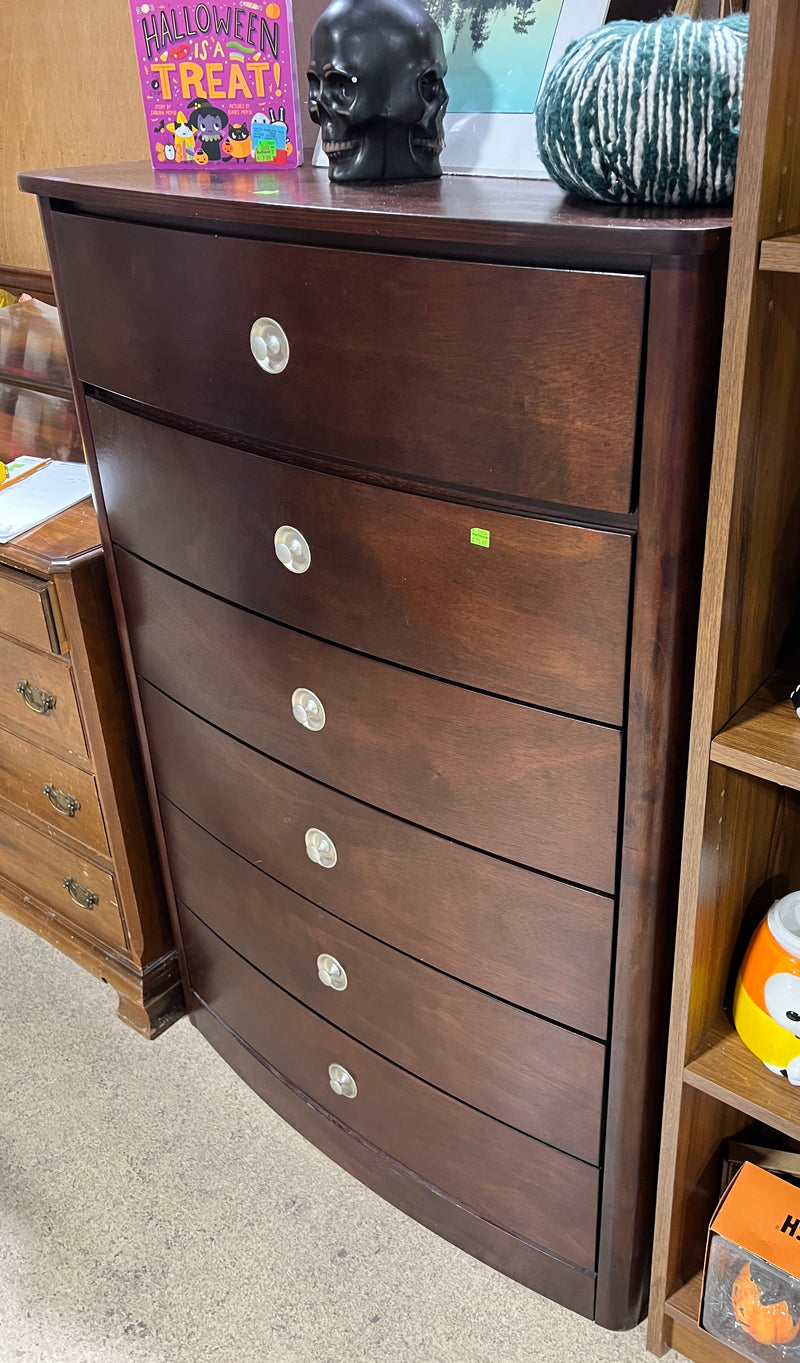 Modern Transitional 6-Drawer Highboy Dresser – Dark Espresso Finish