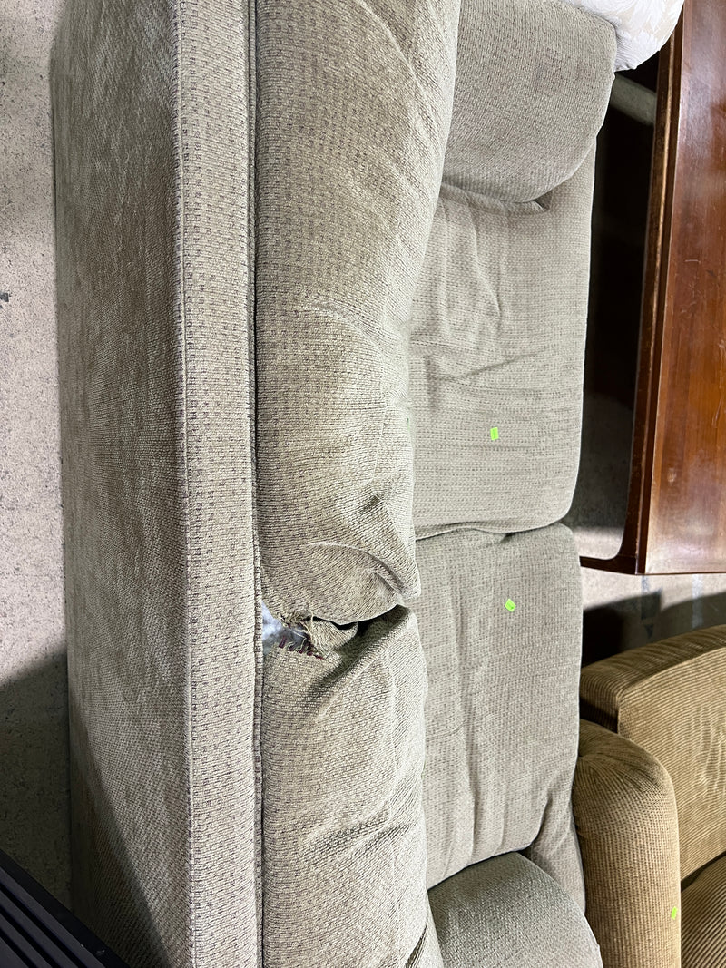 Traditional Overstuffed Textured Fabric Loveseat