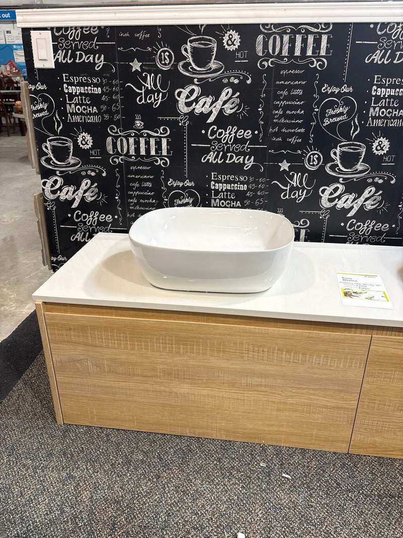 Floating Oak Vanity 72”