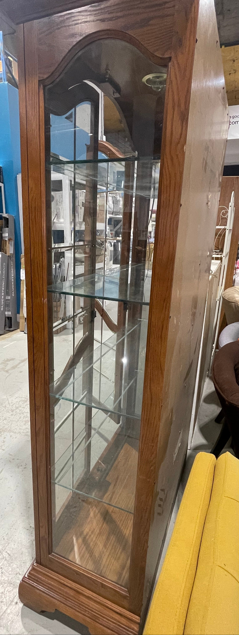Vintage Solid Oak Display Cabinet.