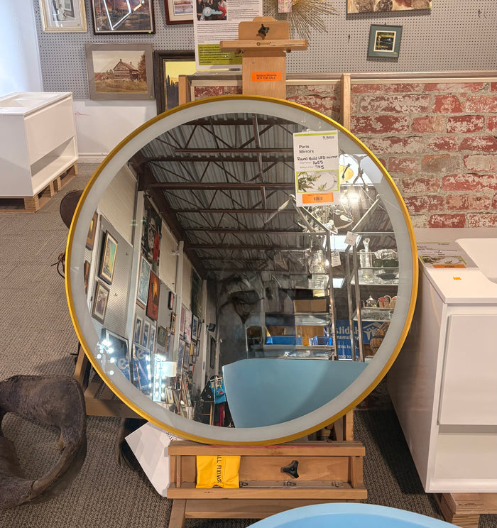 Modern Circle LED Mirror - Gold