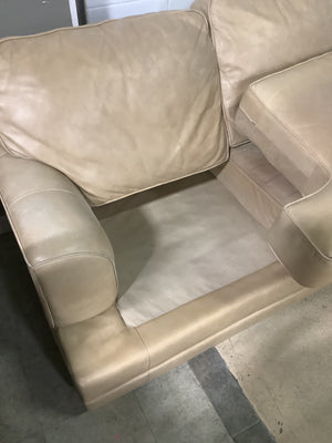 Beige Pleather Sofa