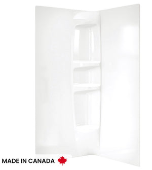 36” x 36” Acrylic Direct-to-Stud Two-Piece Corner Shower Wall Kit in White