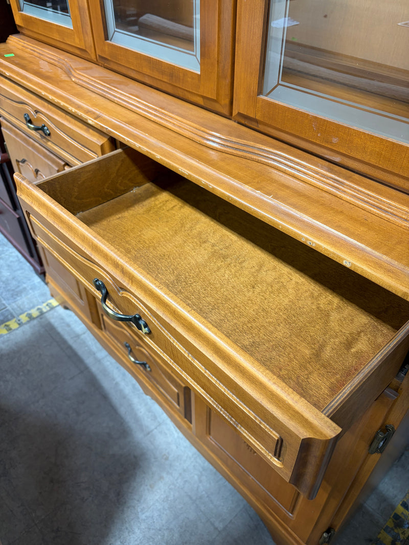 Solid Wood Display Hutch & Buffet Cabinet