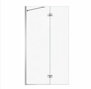 Edge Duo 42” 75” 8mm Pivot Shower Screen for Alcove Installation with Clear glass in Chrome