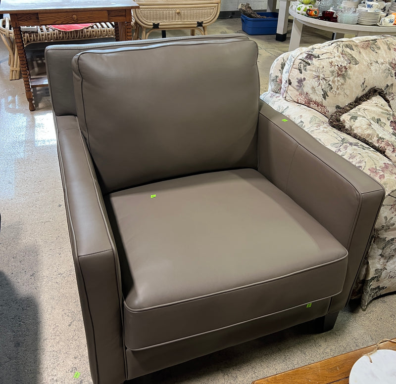 Taupe Leather Armchair