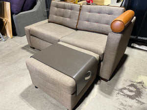 Modern Pull-Out Loveseat Sofa with Ottoman and Tray