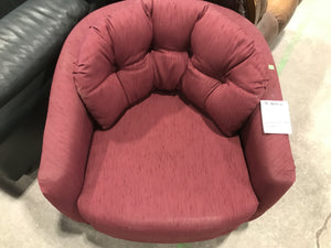 Wine Red Swivelling Round Armchair
