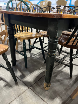 Dark Green Dining Set w/ Five Chairs