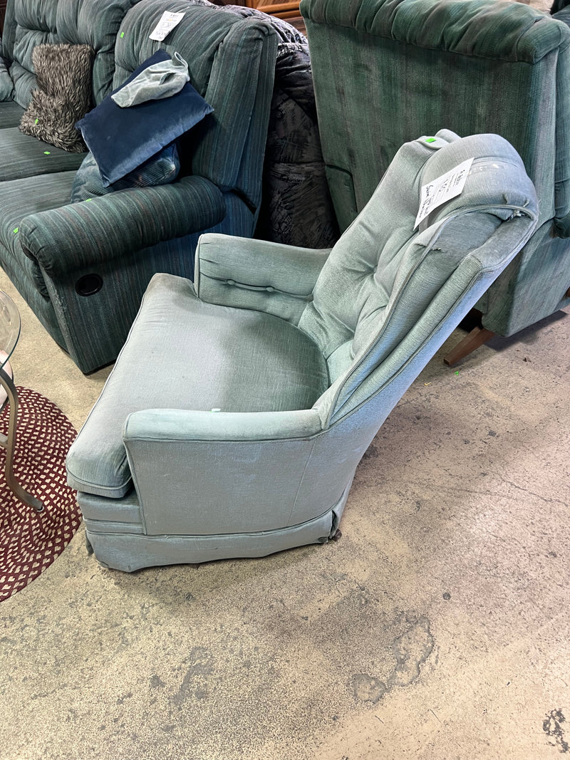 Teal Velvet Swivel Chair