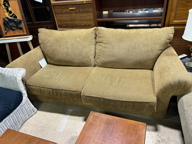 Casual Olive Ribbed Loveseat