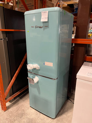 Classic Retro 22-inch 7 cu. ft. Bottom Freezer Counter Depth Refrigerator with Wine Rack in Summer Mint Green