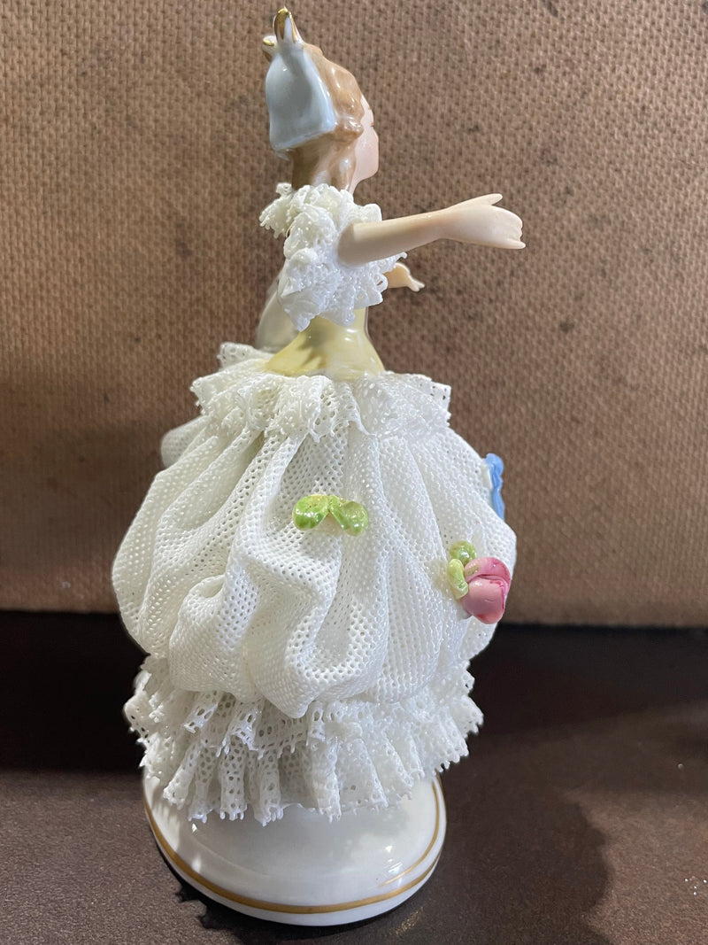 Dresden Lace Porcelain Figurine.