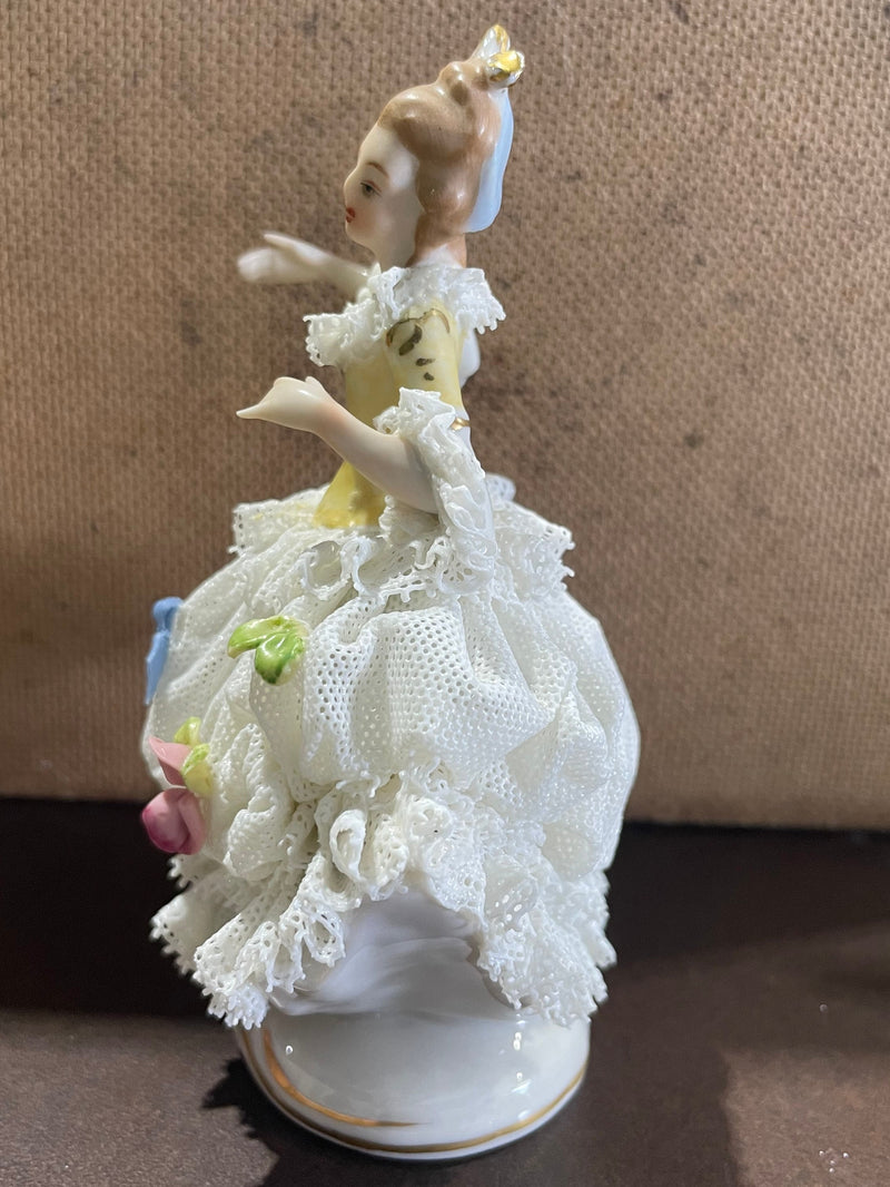 Dresden Lace Porcelain Figurine.