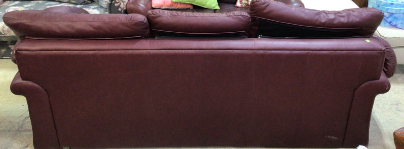 Burgundy Leather 3-Seater