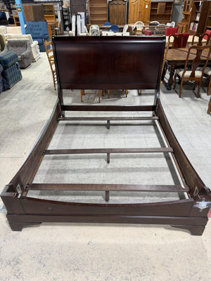 Dark Espresso Finish Queen Sleigh Bed Frame