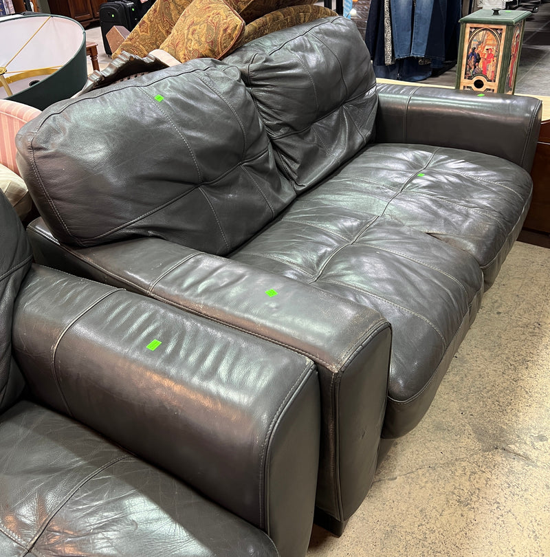 Dark Brown Two-Seater Loveseat