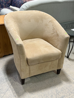 Modern Cream Micro-Suede Tub Chair