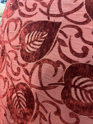 Bold Red Leaf-Patterned Accent Chair