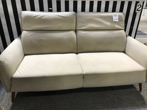 Cream Pleather Love Seat