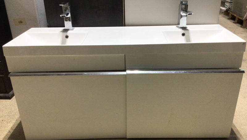 Double White Modern Vanity