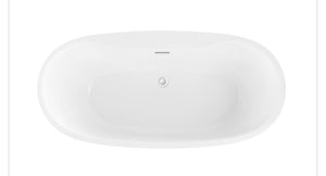 OVE Canberra 60-in Glossy White Acrylic Freestanding Bathtub
