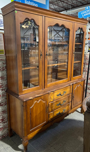 Vintage Buffet & Hutch with Glass Detail