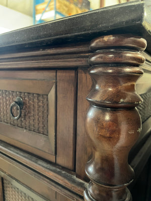 Antique-Style Bathroom Vanity with Granite Top & Sink