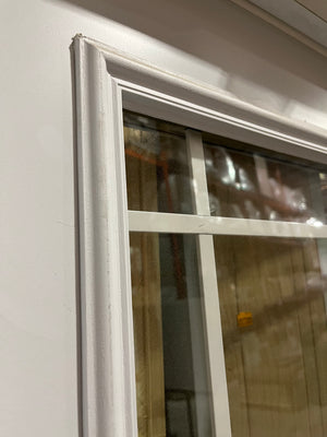 Modern White Exterior Door with Full Lite Window & Internal Grilles – Prehung