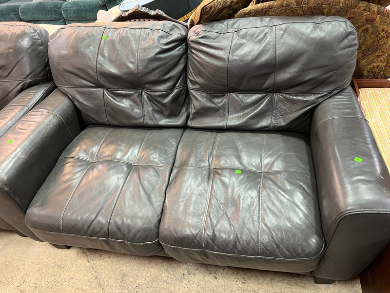 Dark Brown Two-Seater Loveseat