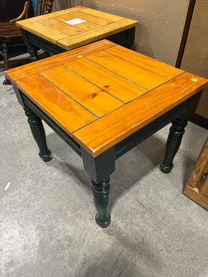 Rustic Farmhouse Pine Top Side Table