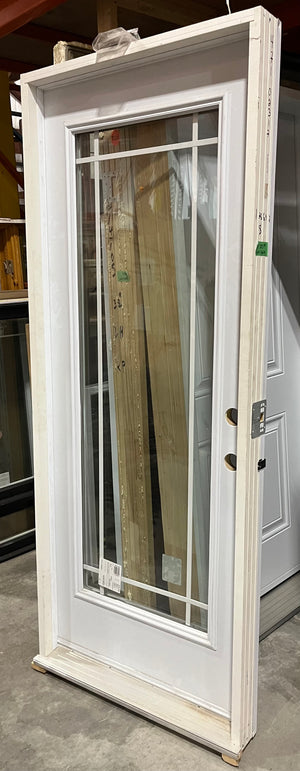 Modern White Exterior Door with Full Lite Window & Internal Grilles – Prehung