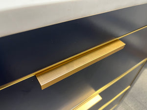 Blue and Gold Artificial Marble Top Vanity