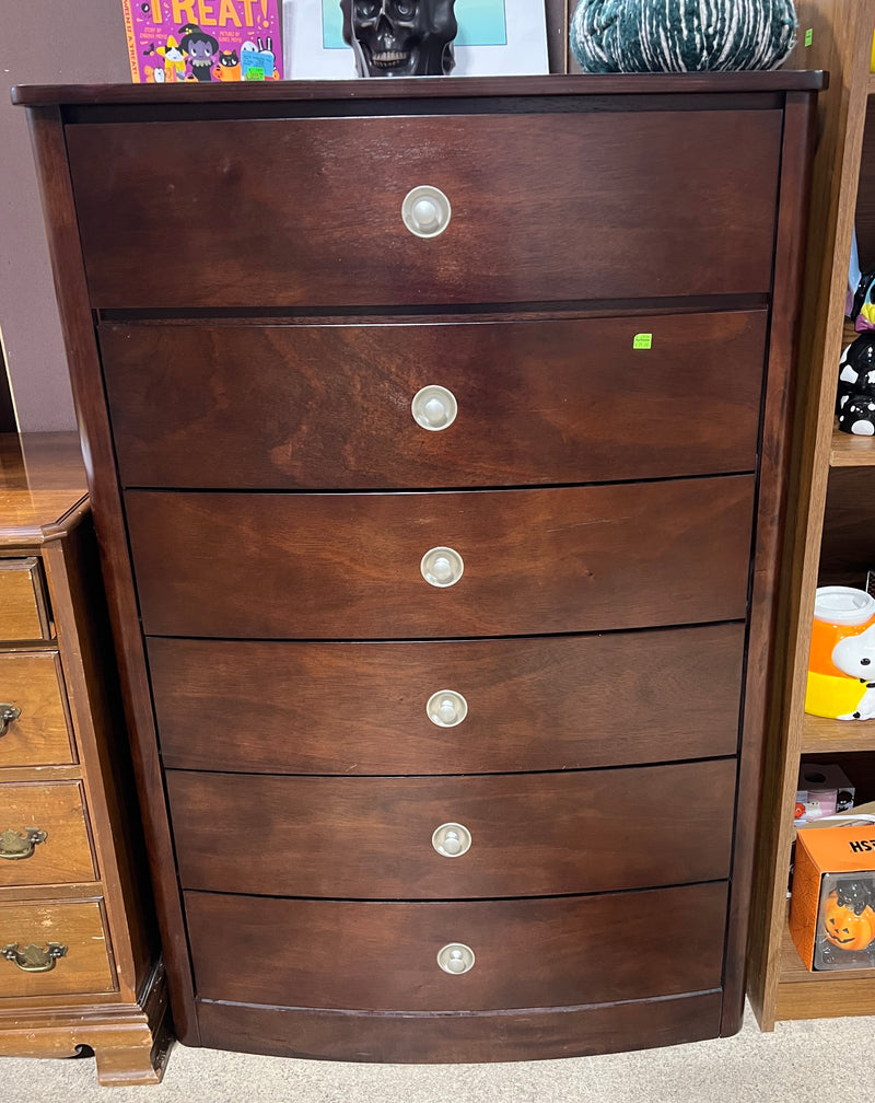 Modern Transitional 6-Drawer Highboy Dresser – Dark Espresso Finish
