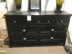 Long Black & Tall 7 Drawer Dresser
