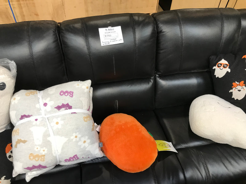 Leather Reclining 3-Seater Sofa In Black