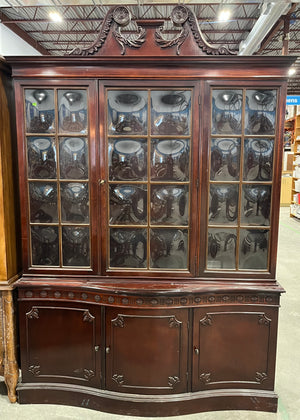 Antique Mahogany Bubble Glass Buffet & Hutch