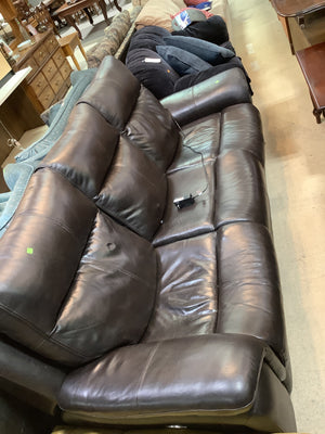 Dark Brown Faux Leather Couch
