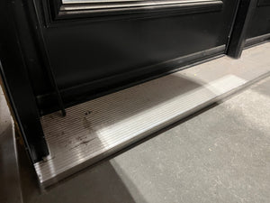 Modern Black Entry Door with Full-Length Glass Insert