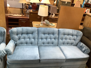 Plush Blue Sofa