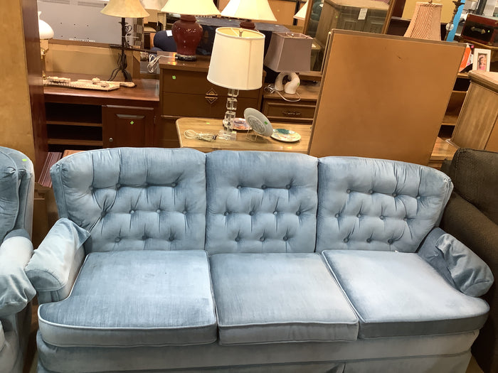 Plush Blue Sofa