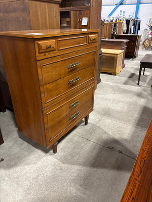 Midcentury Modern Walnut Tallboy Dresser