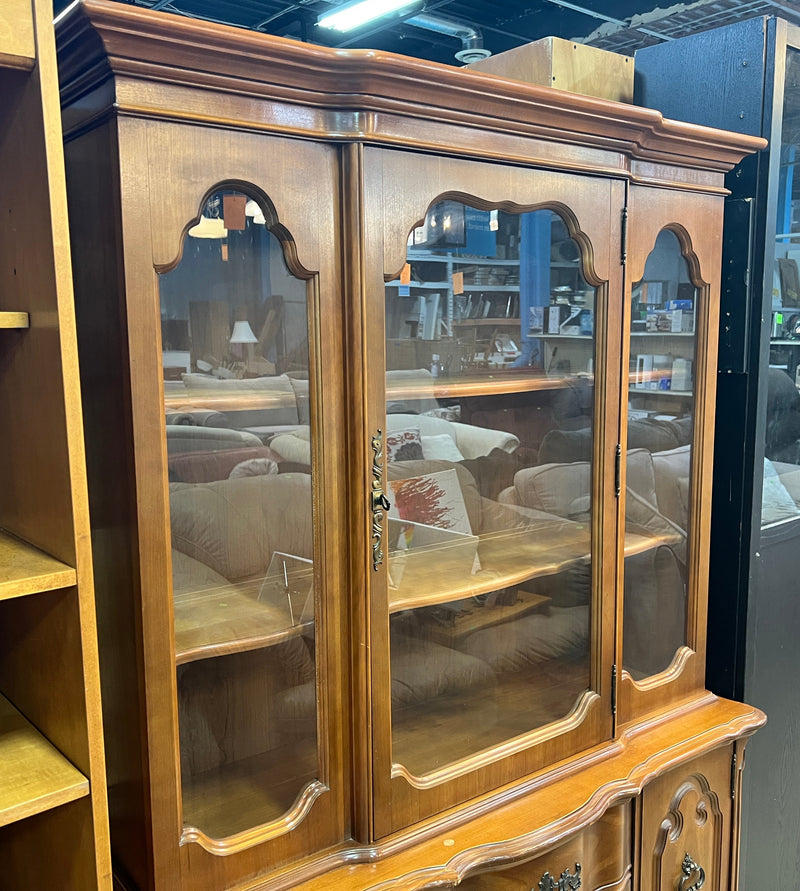 Vintage French Provincial Two-Piece China Cabinet