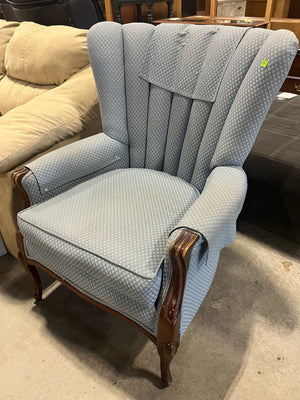 Vintage Blue Wingback Armchair