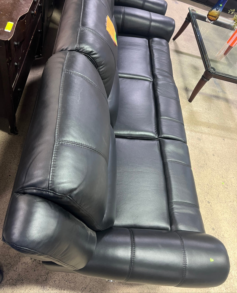 Leather Reclining 3-Seater Sofa In Black